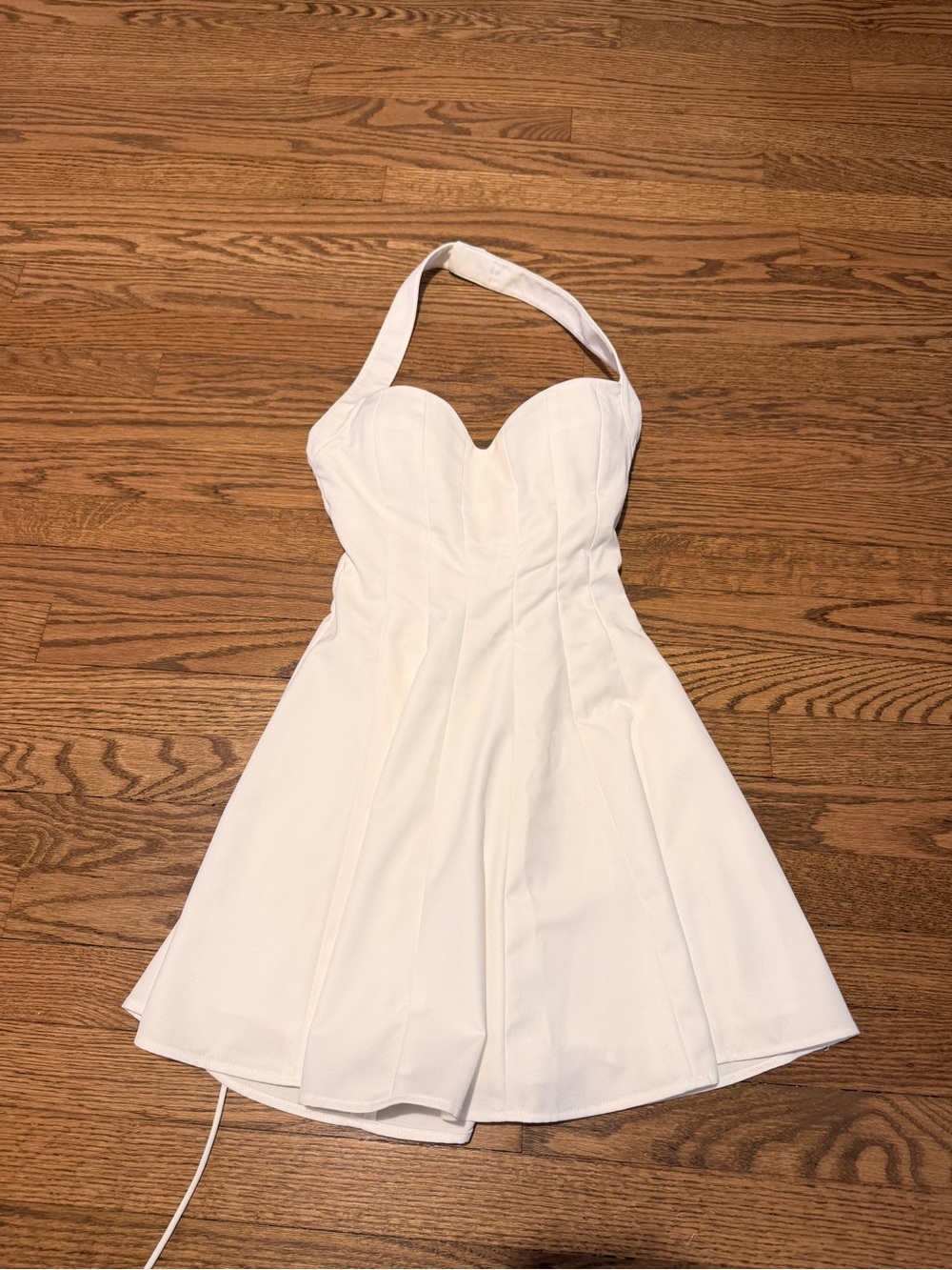 Danielle Guizio White Lace-Up Bustier Mini Dress